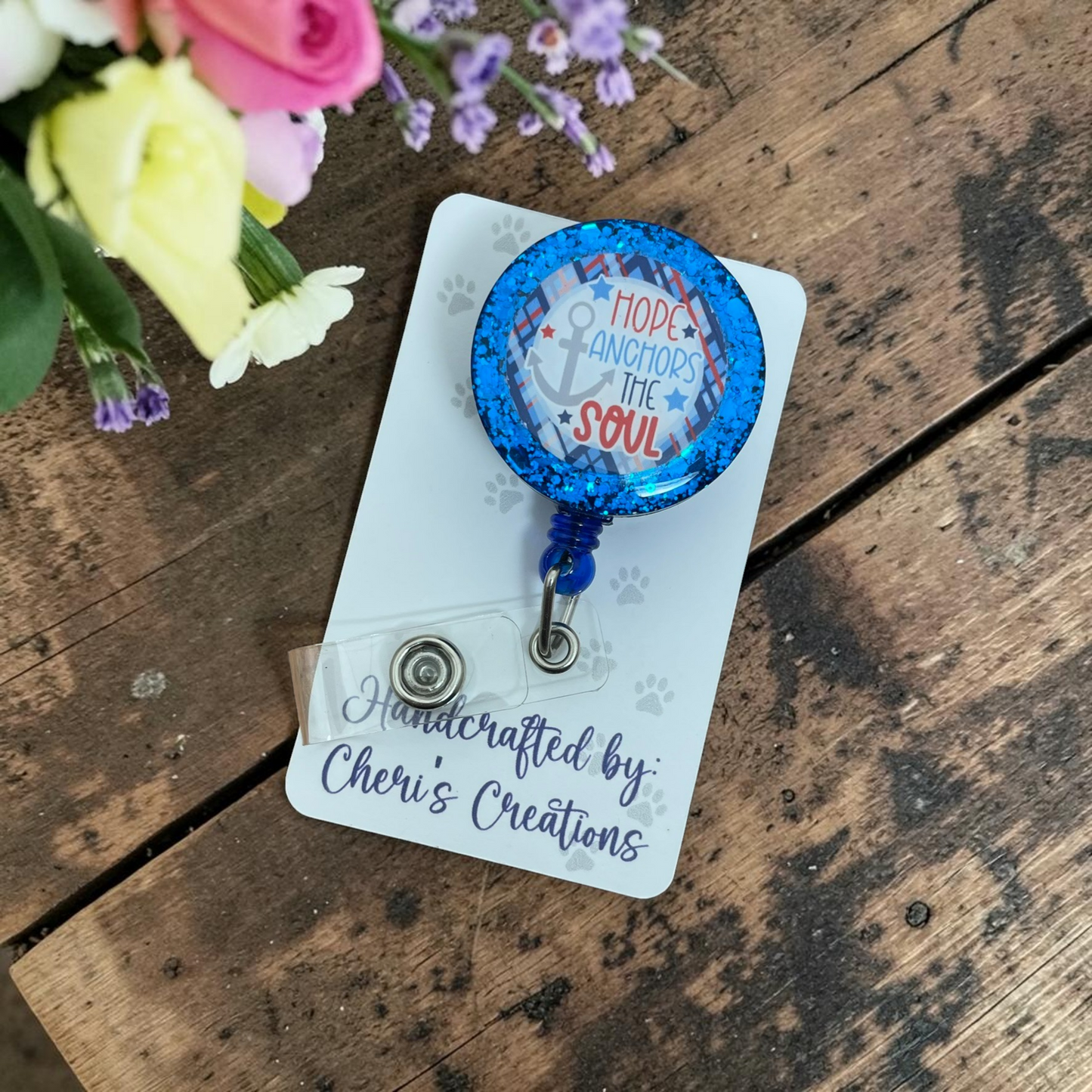 Hope Anchors the Soul Badge Reel | Faith Retractable ID Holder