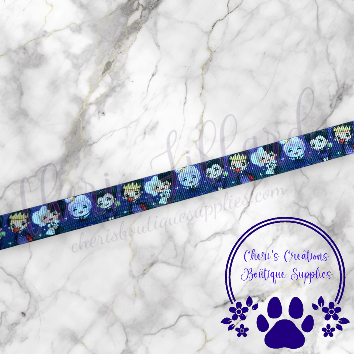 Cute Baby Villains Grosgrain Ribbon – 5/8" & 7/8" | Halloween Character Ribbon | Ribbon by the Yard