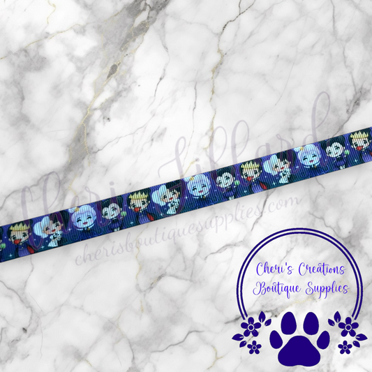 Cute Baby Villains Grosgrain Ribbon – 5/8" & 7/8" | Halloween Character Ribbon | Ribbon by the Yard