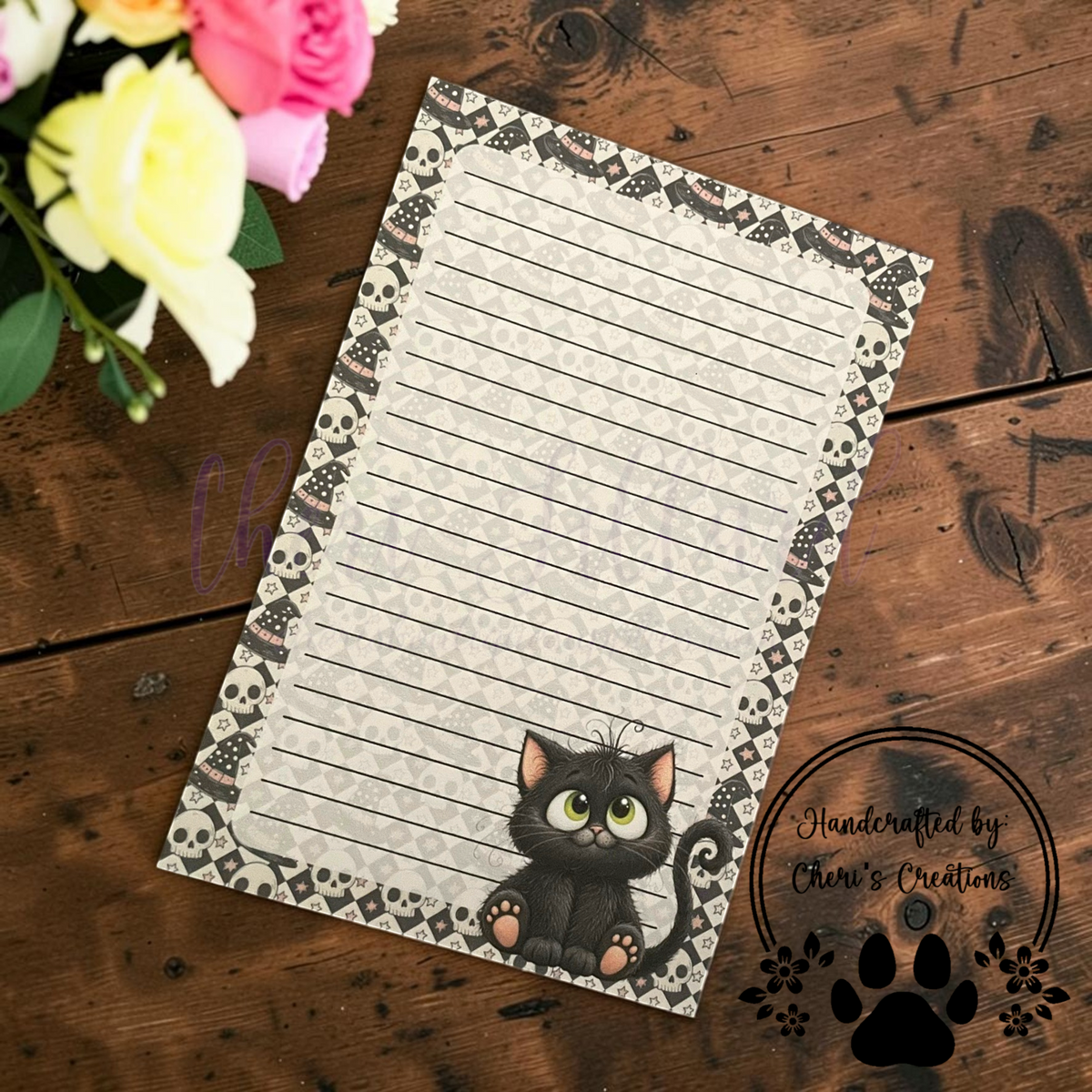 Black Cat Notepad – Cute Cat Memo Pad