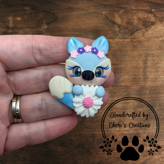 Daisy Fox Bow Center – Handmade Polymer Clay Embellishment
