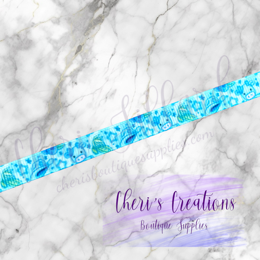 Fruity Blueberry Cows 3/8" 5/8" 7/8" Grosgrain Ribbon by the Yard