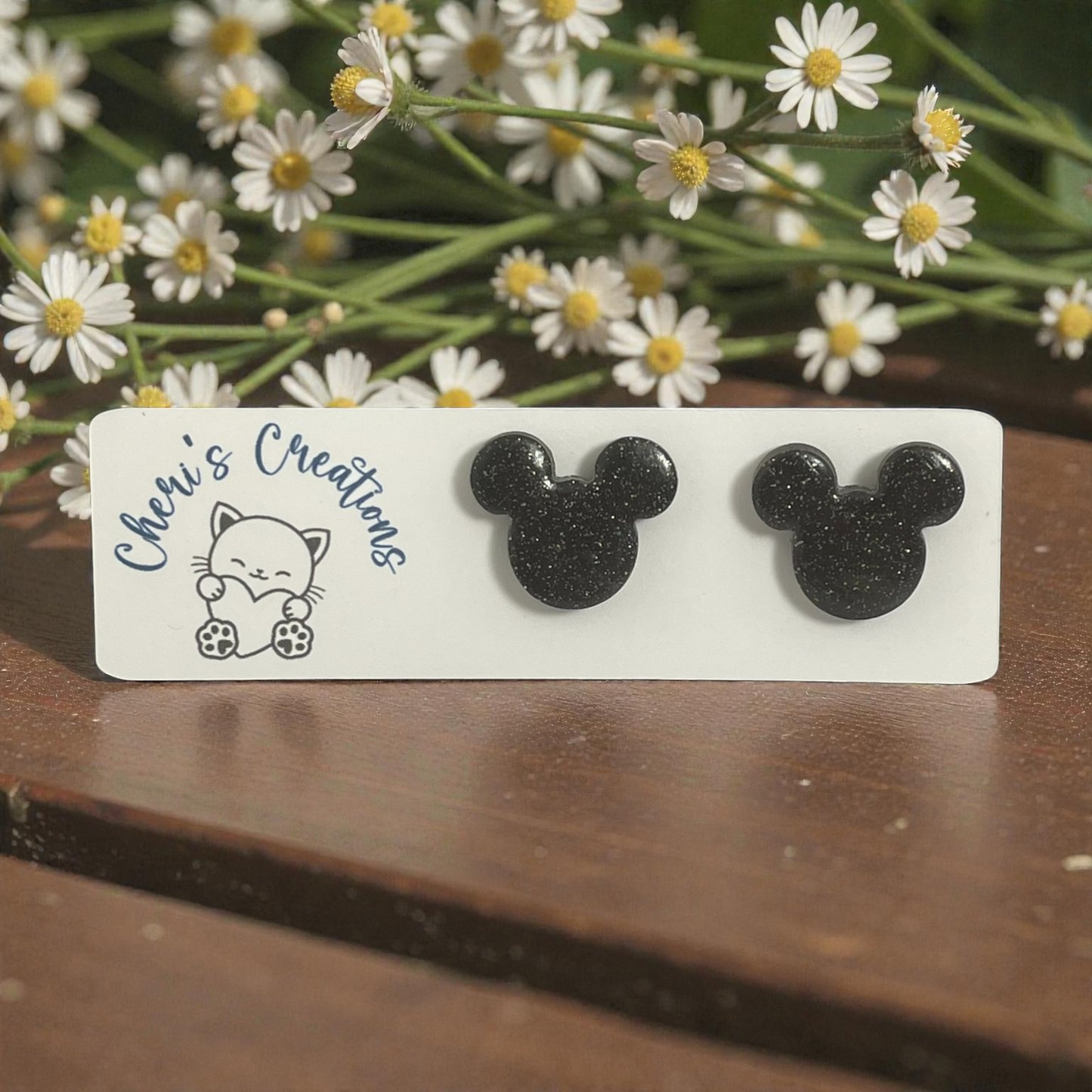 Boy Mouse Ears Studs – Handmade Polymer Clay Earrings