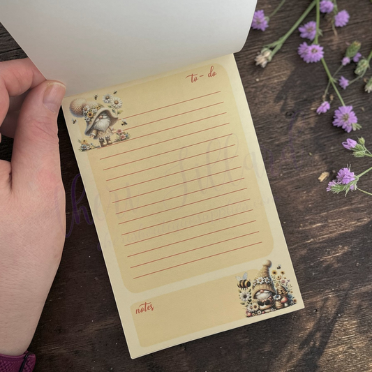 Bumblebee Gnomes Notepad – Bee Gnome Memo Pad