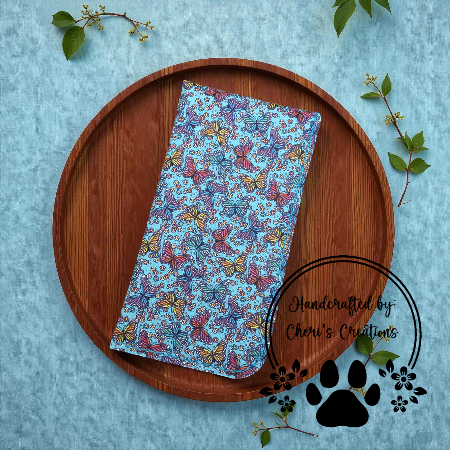 Glasses Case - Butterflies on Blue Case for Glasses