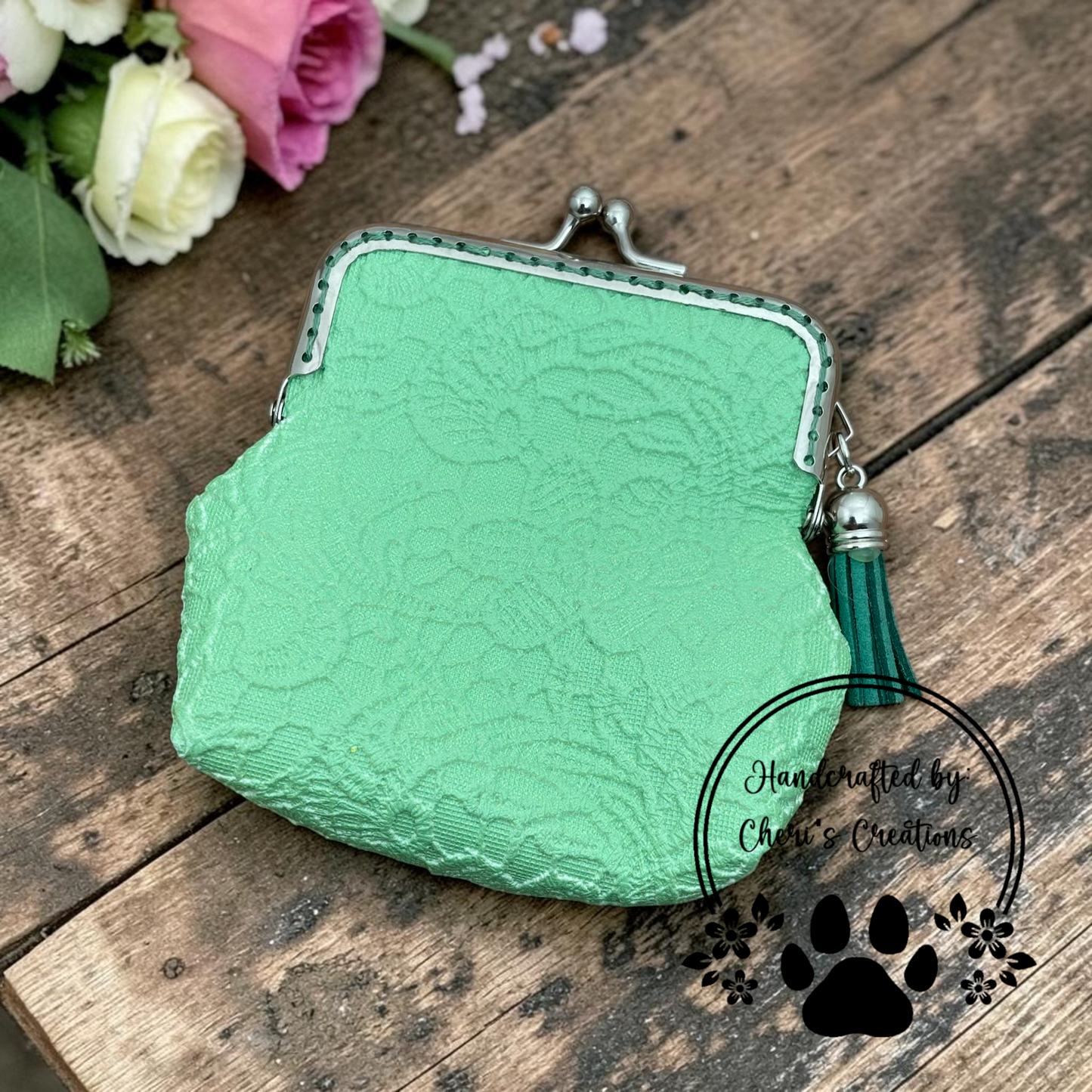 Green Lace Coin Purse