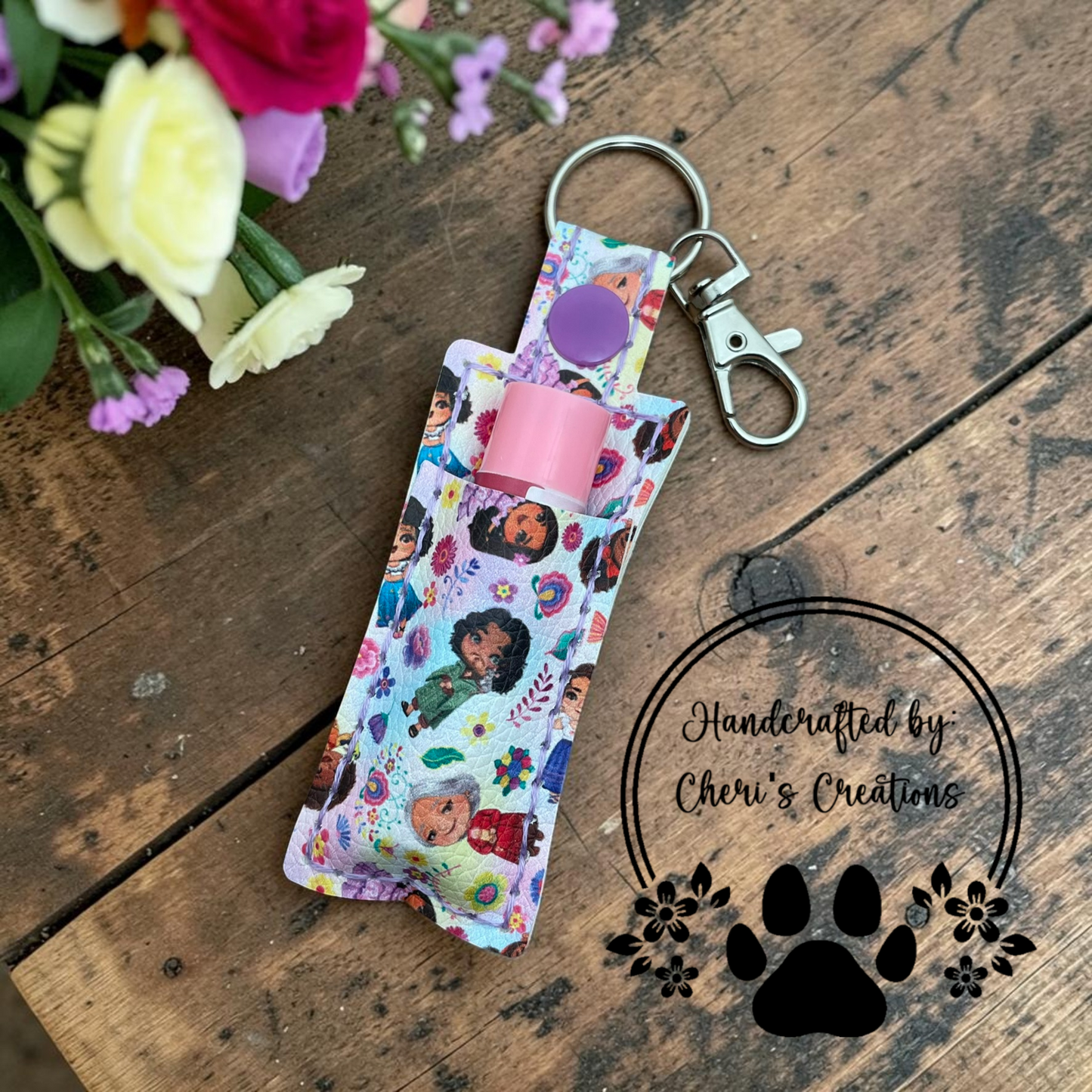Magical Floral Chapstick Holder Keychain – Lip Balm Holder