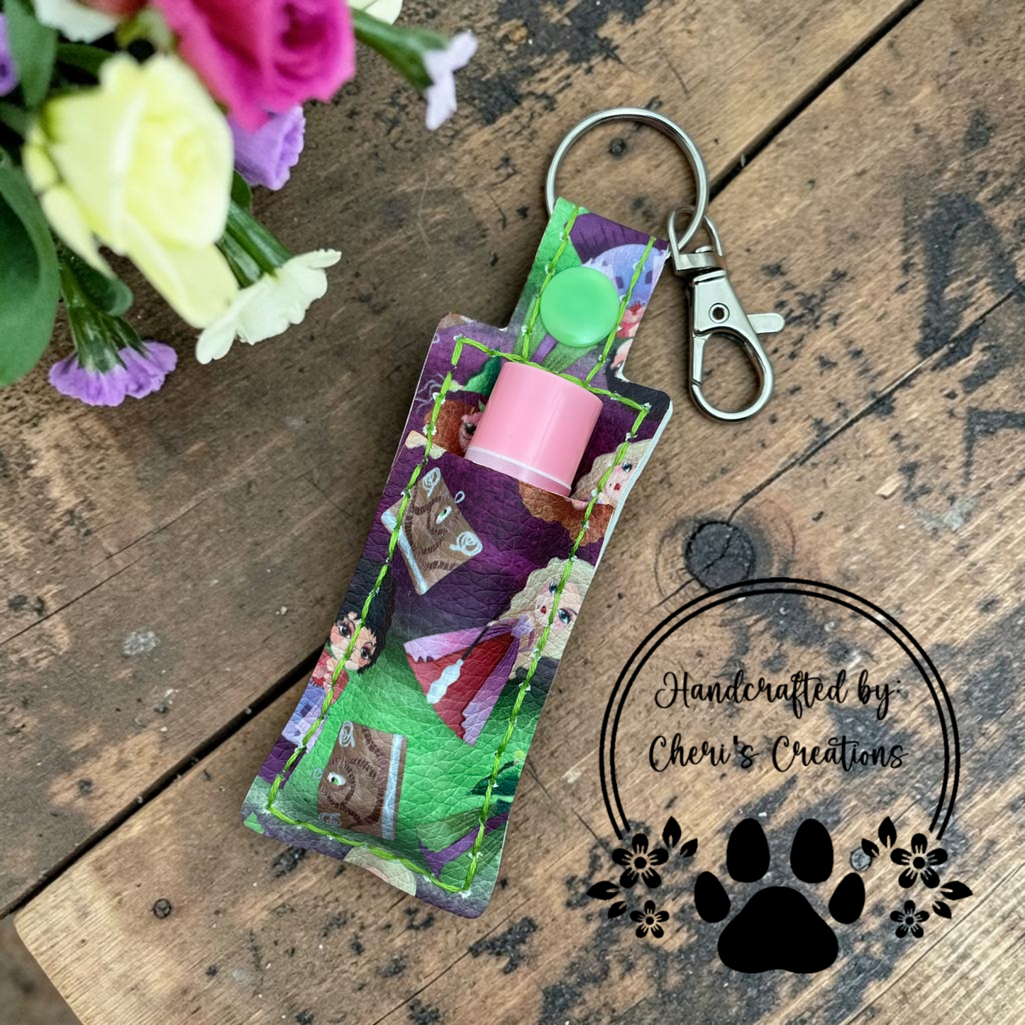 Witchy Halloween Chapstick Holder Keychain – Lip Balm Holder