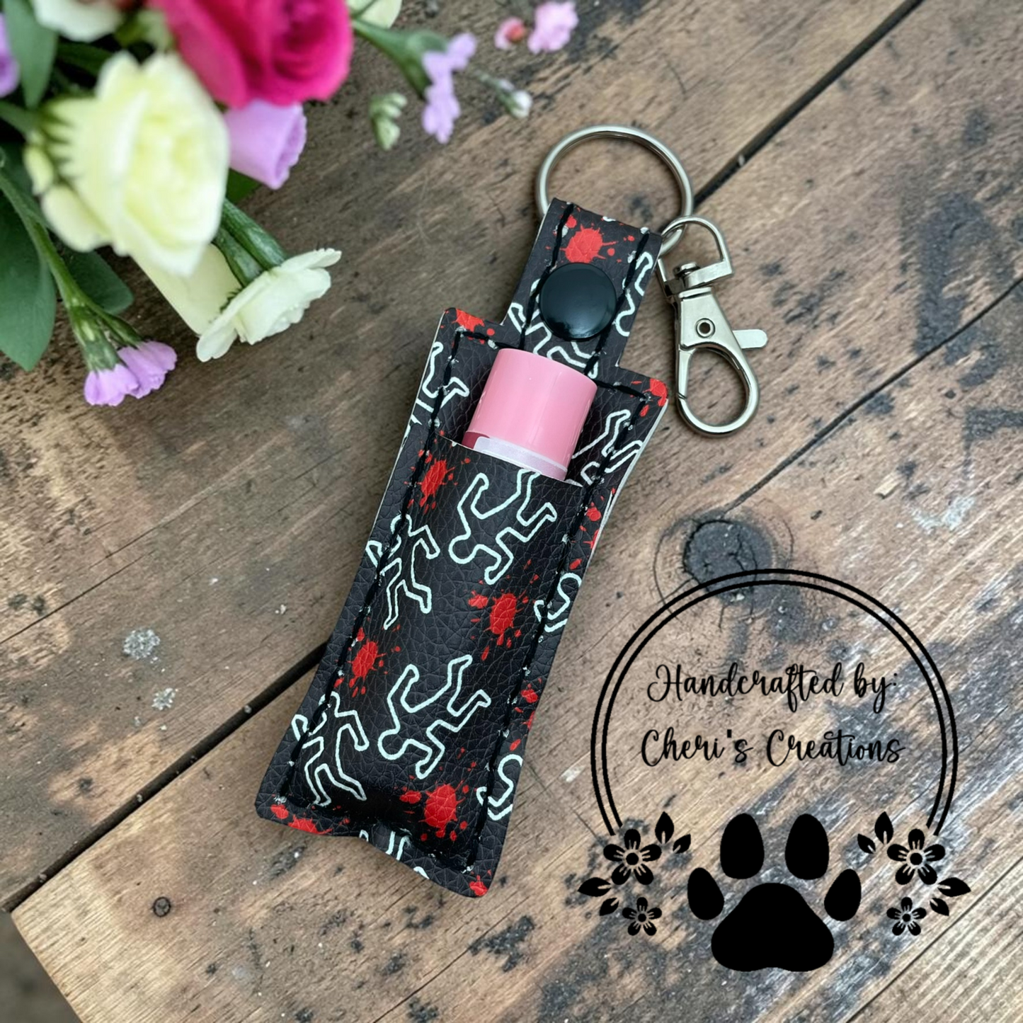 Crime Scene Bodies Chapstick Holder Keychain – Lip Balm Holder
