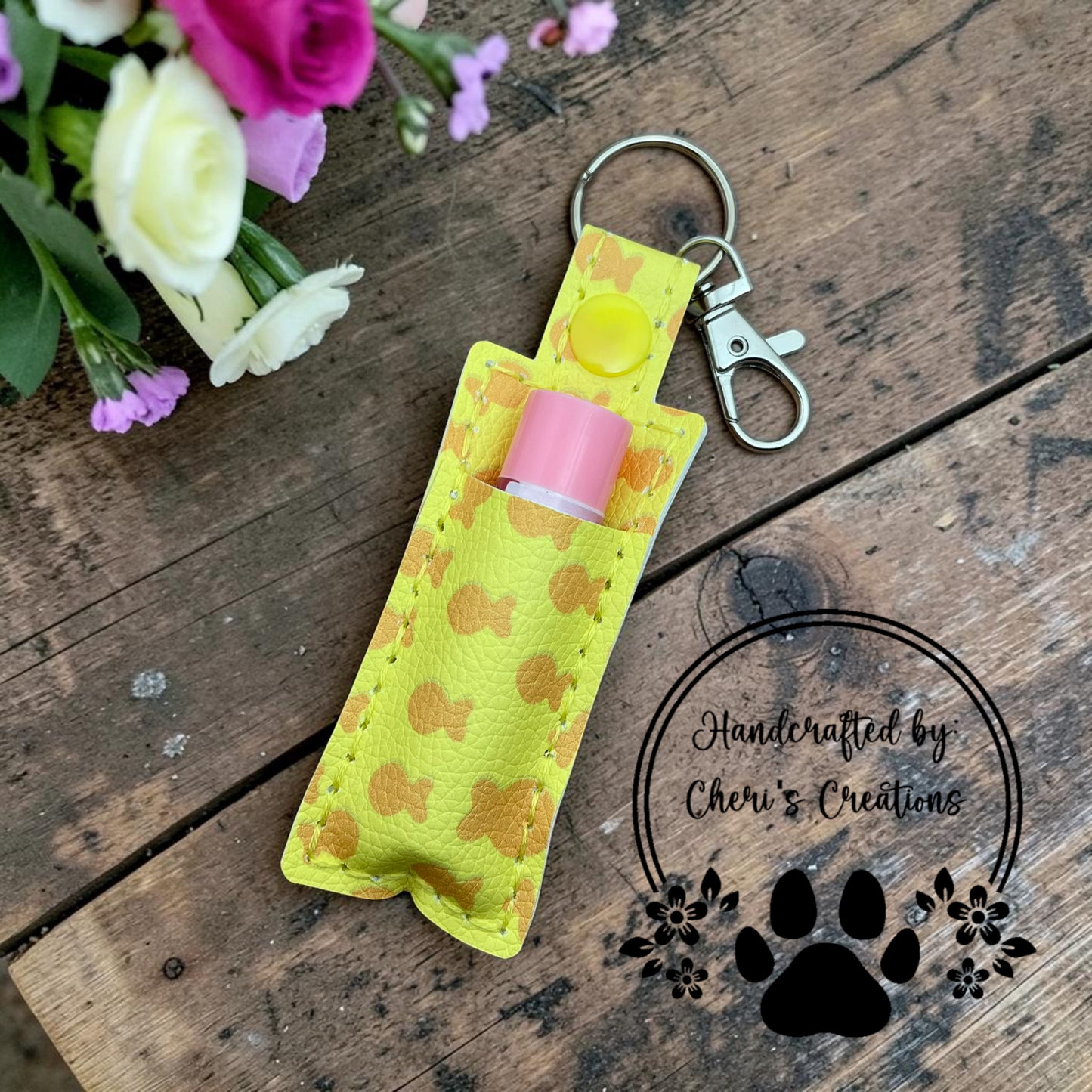 Fish Crackers Chapstick Holder Keychain – Lip Balm Holder