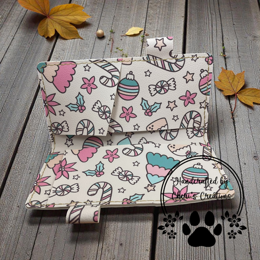 Christmas Decor & Sweets Faux Leather Checkbook Holder