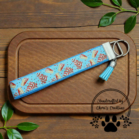 Wristlet Keychain - Christmas Tree Cakes Key Fob
