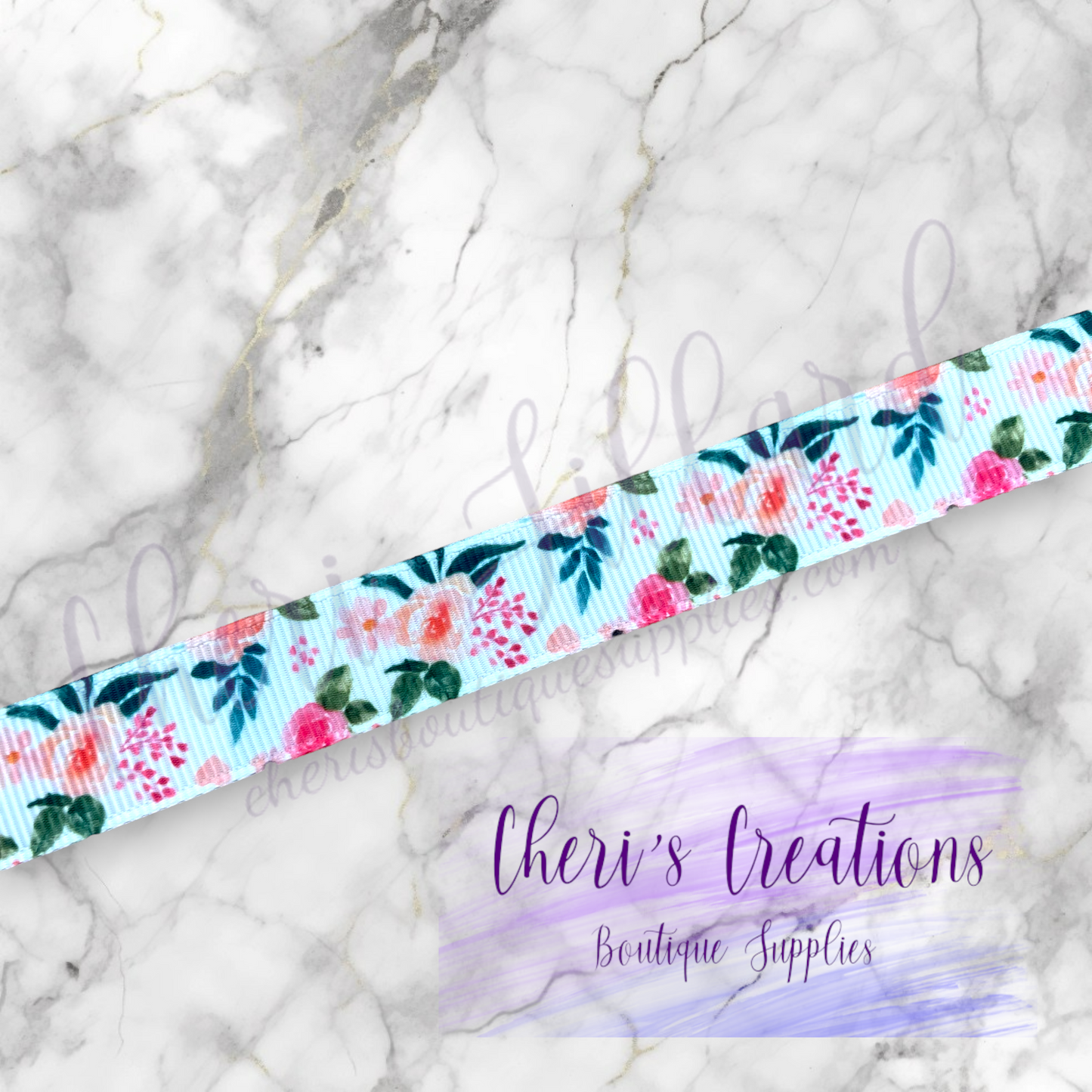 Elegant Summer Coral Roses 3/8" 5/8" 7/8" Grosgrain Ribbon by the Yard