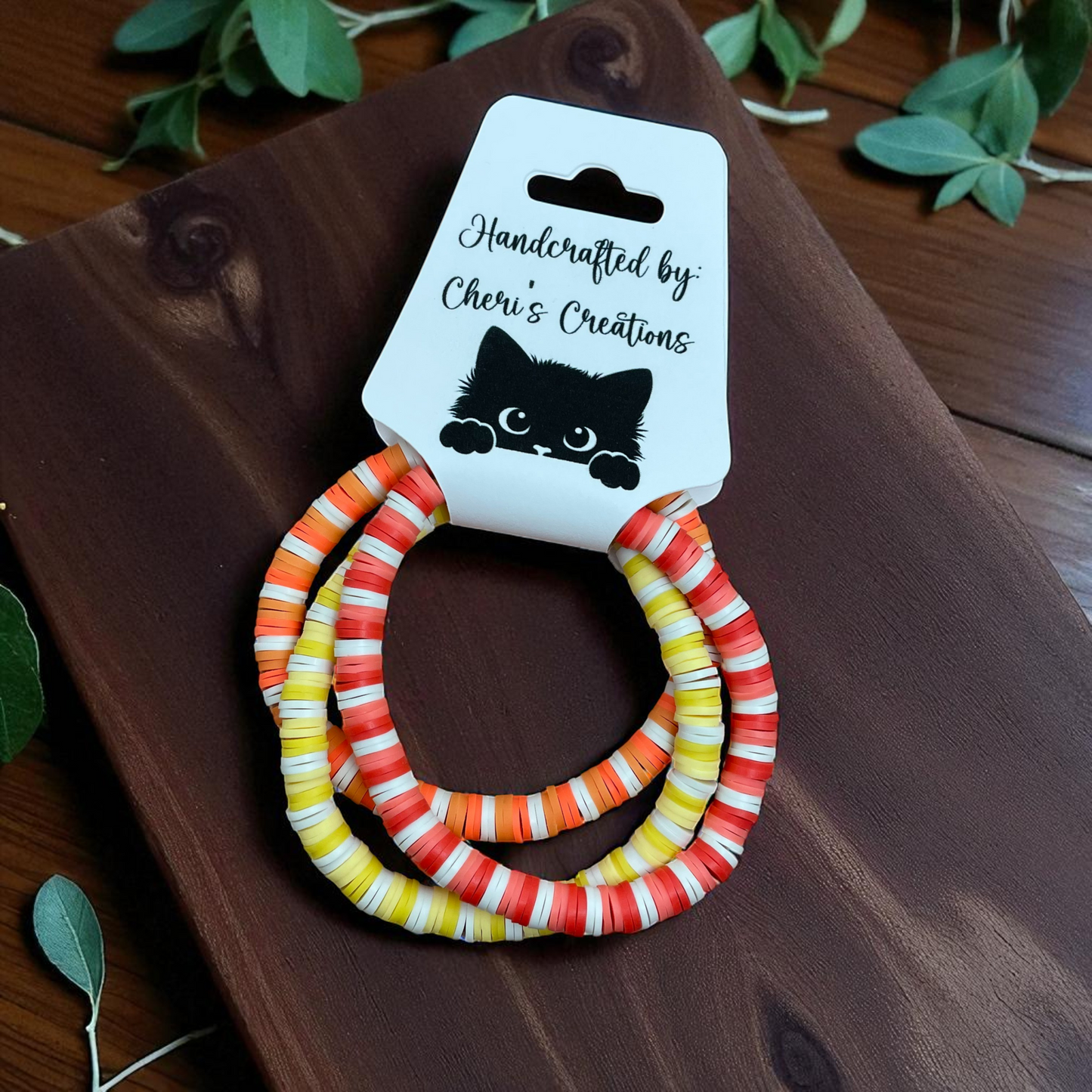 Desert Glow Heishi Bead Bracelet Set – Handmade Stretch Bracelets