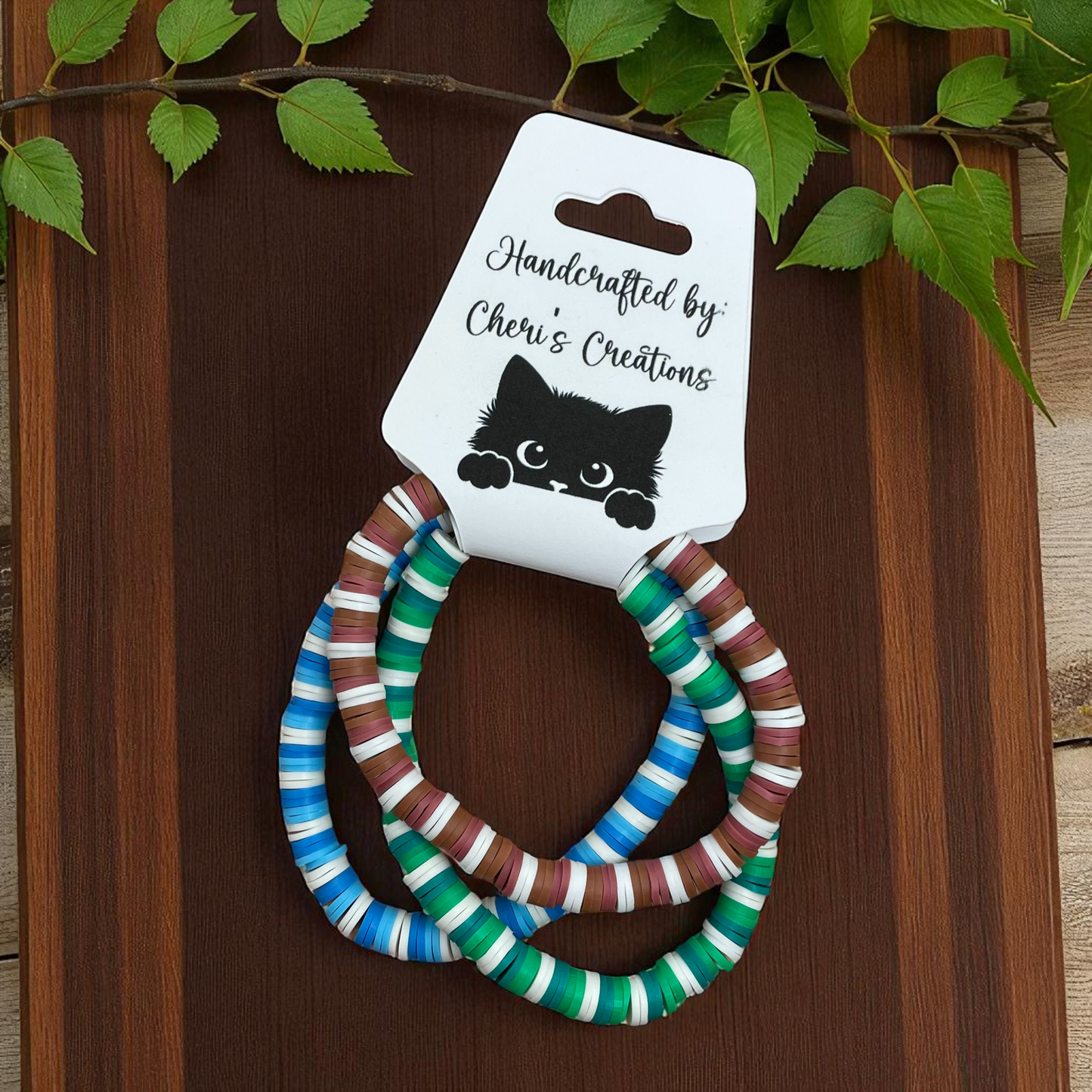 Earth Element Heishi Bead Bracelet Set – Handmade Stretch Bracelets