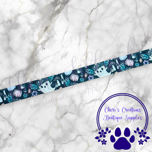 Floral Fairy Ghosts - 5/8" 7/8" 1.5" Grosgrain Ribbon by the Yard