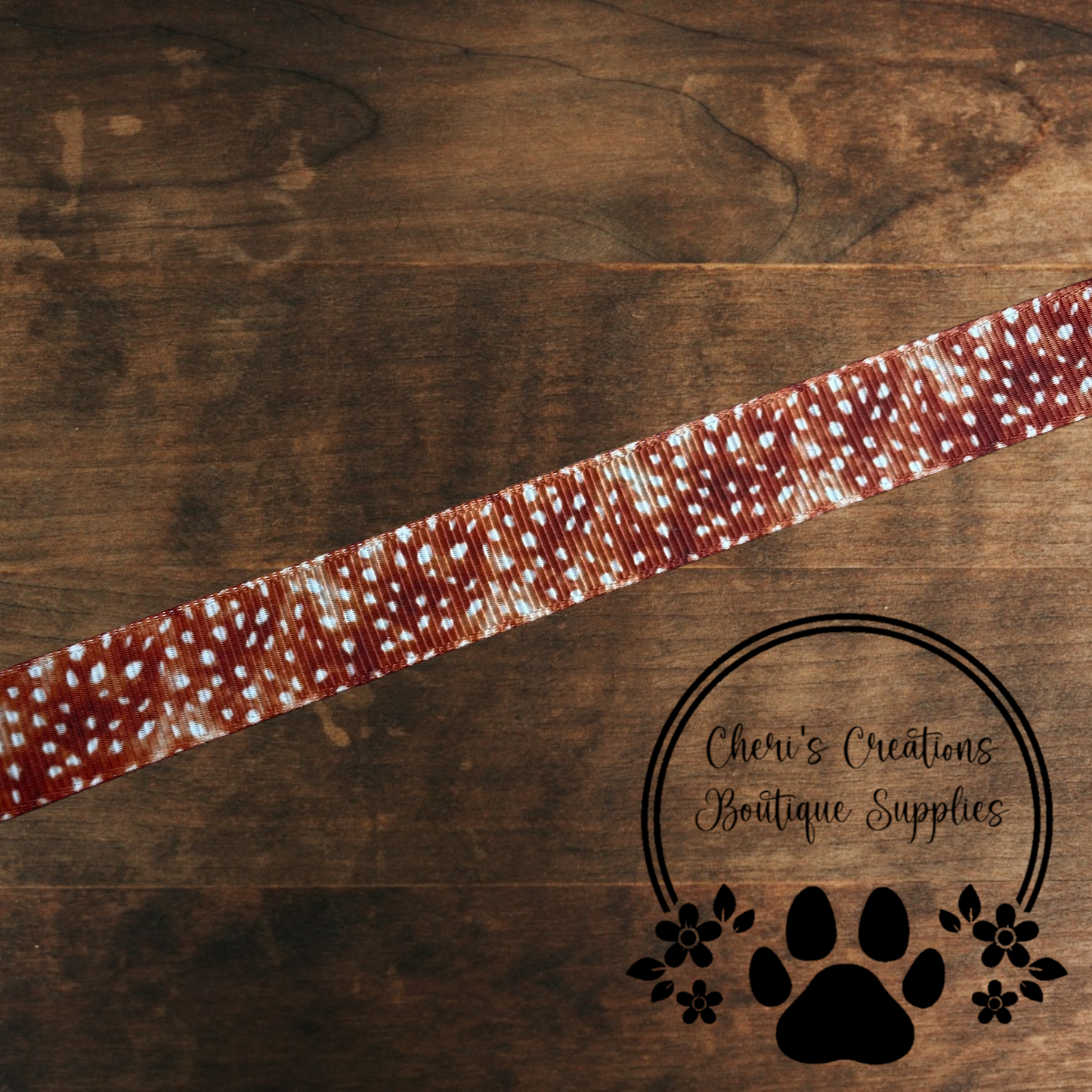 Woodland Deer Grosgrain Ribbon – 3/8", 5/8", 7/8" | Cute Forest Animal Ribbon for Bows & Crafts