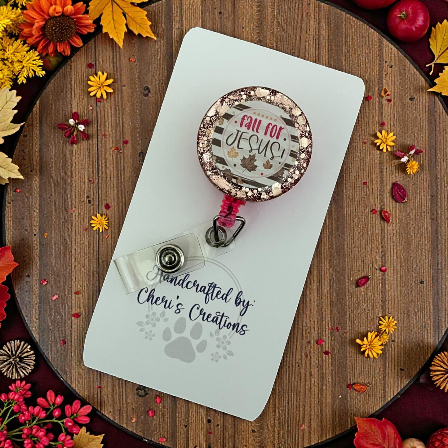 Badge Reel - Fall for Jesus ID Holder