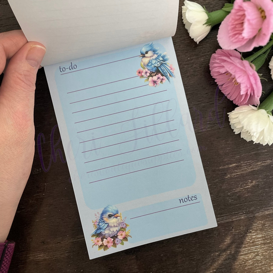 Bluebird Notepad – Bird Memo Pad