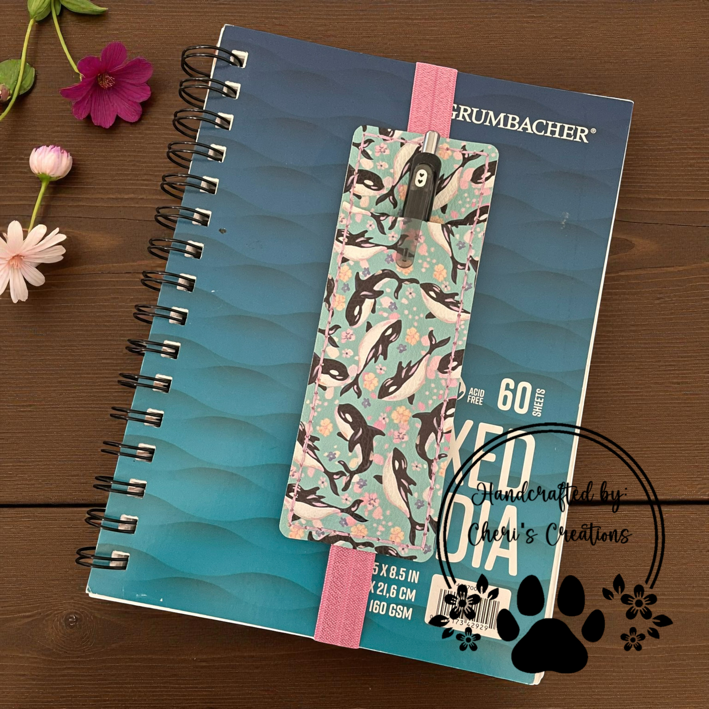 Pen Pouch - Floral Orcas Journal Pen Holder