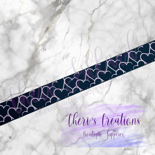 Good Heart and Smart Mouth 7/8" 1.5" Glitter Grosgrain Ribbon by the Yard
