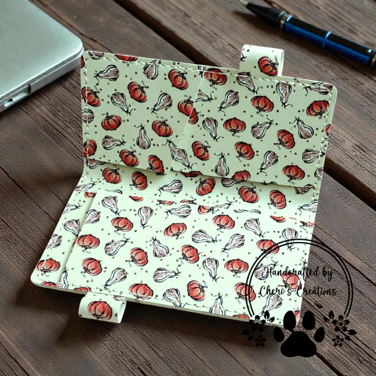 Gourds & Pumpkins Faux Leather Checkbook Holder