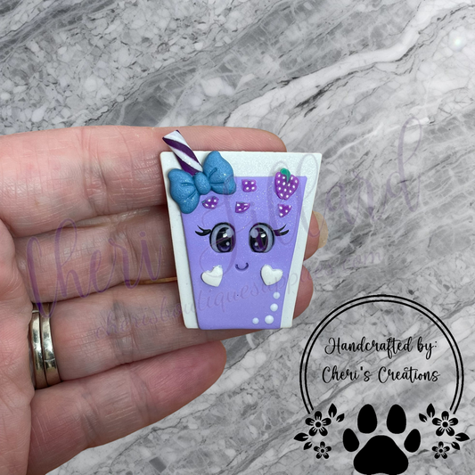 Sweet Grape Soda Polymer Clay Embellishment