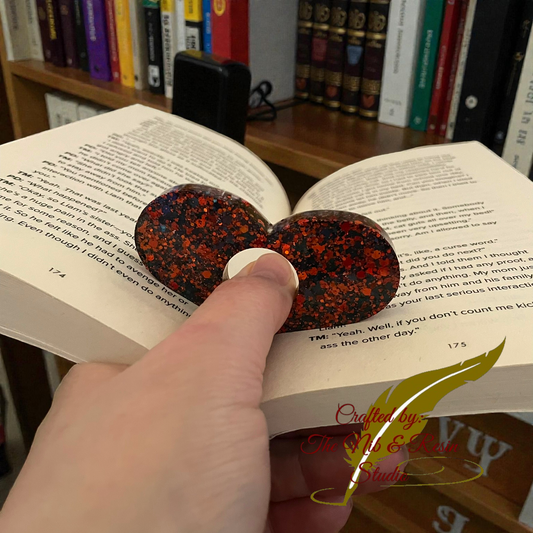 Page Holder - Orange/Red & Black Glitter Thumb Holder