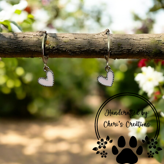 Timeless Light Pink Heart Enamel Dangle Earrings