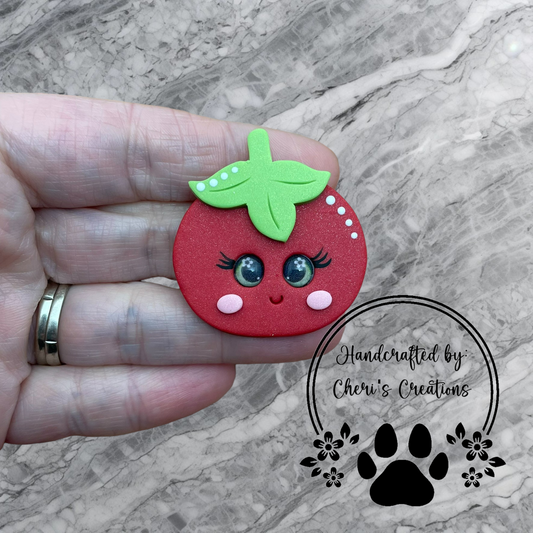 Cheerful Tomato Polymer Clay Embellishment