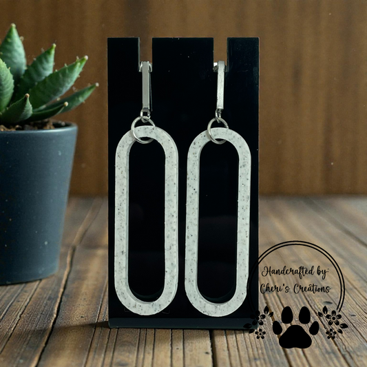 Oval Skinny Dangle Earrings – Handmade Polymer Clay Earrings