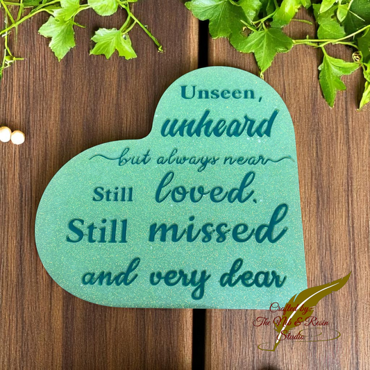 Memorial Heart Plaque #2: "Unseen" - Lt. Green/Green