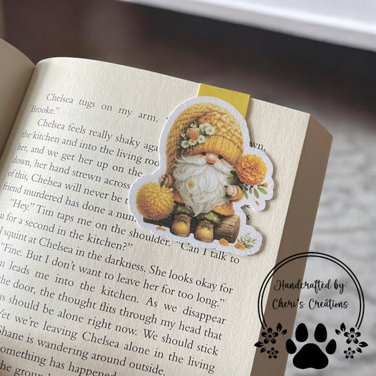 Marigold Gnomes Magnetic Bookmark – Whimsical Book Lover Gift