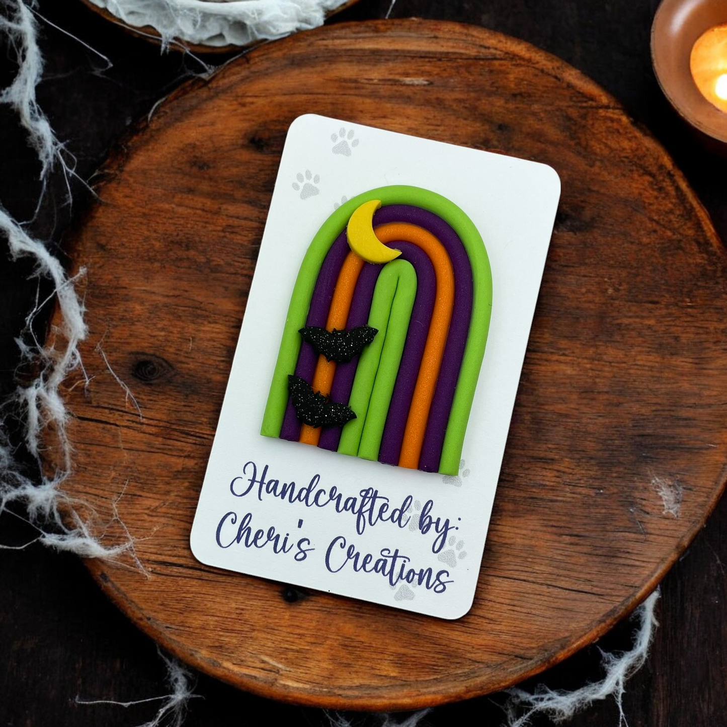 Spooky Magical Halloween Rainbow Polymer Clay Embellishment