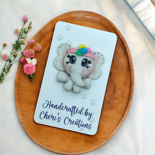 Sweet Boho Elephant Polymer Clay Embellishment