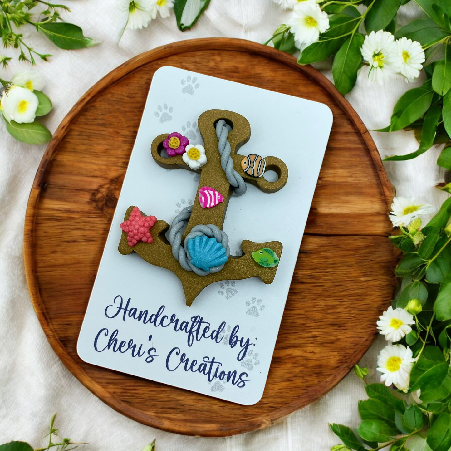 Fancy Anchor Polymer Clay Embellishment