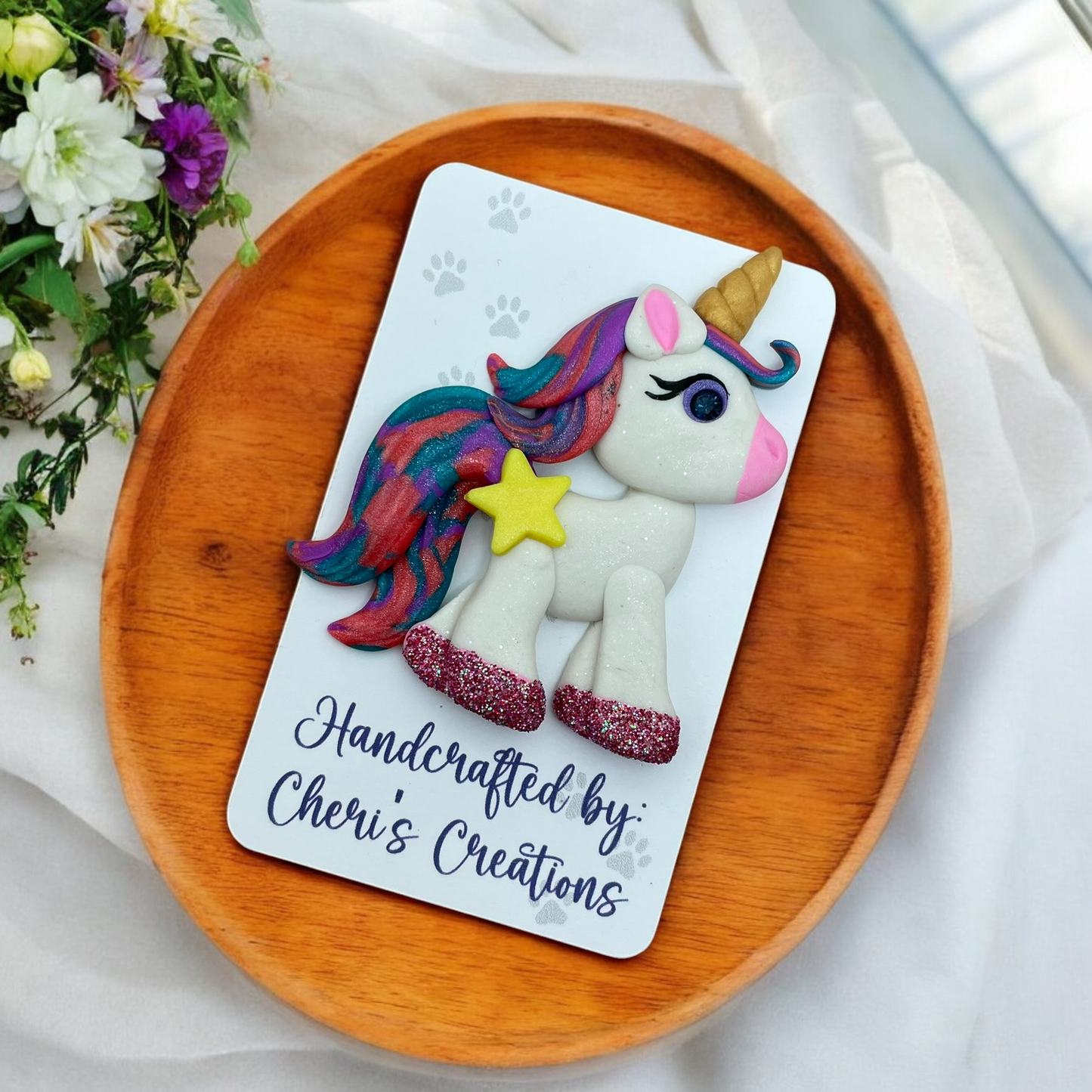 Galaxy Star Unicorn Polymer Clay Embellishment