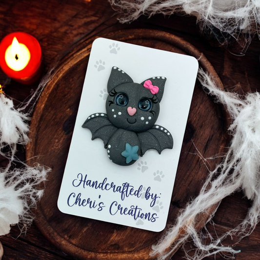 Spooky & Sweet Bat Polymer Clay Embellishment