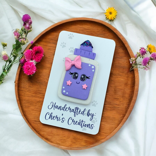 Sparkly Purple Glue Bottle Polymer Clay Embellishment