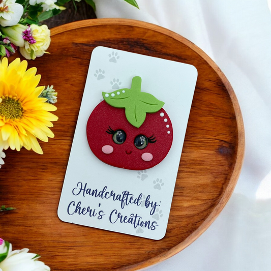 Cheerful Tomato Polymer Clay Embellishment