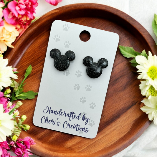 Boy Mouse Ears Polymer Clay Stud Earrings