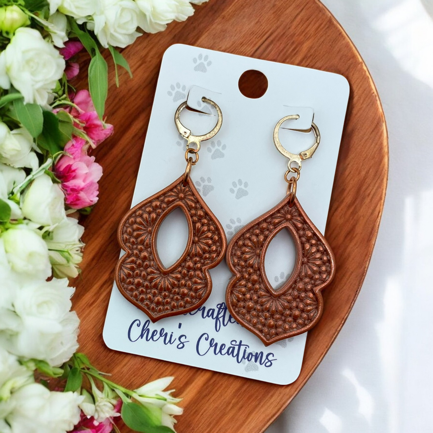 Moroccan Floral Polymer Clay Earrings