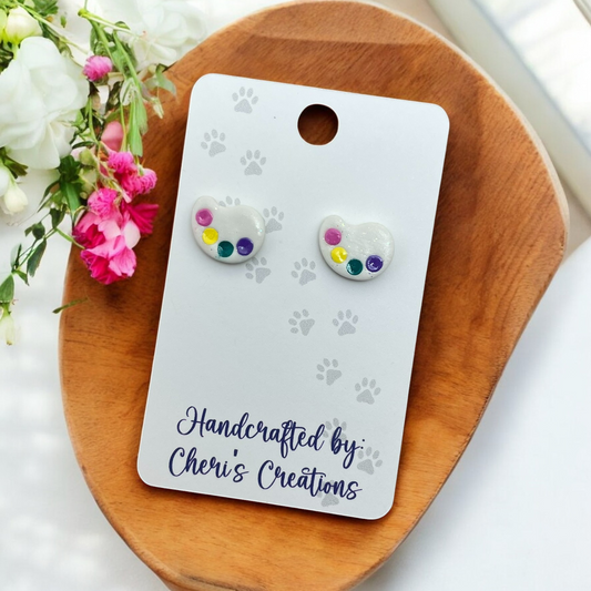 Little Artist Palette Polymer Clay Stud Earrings
