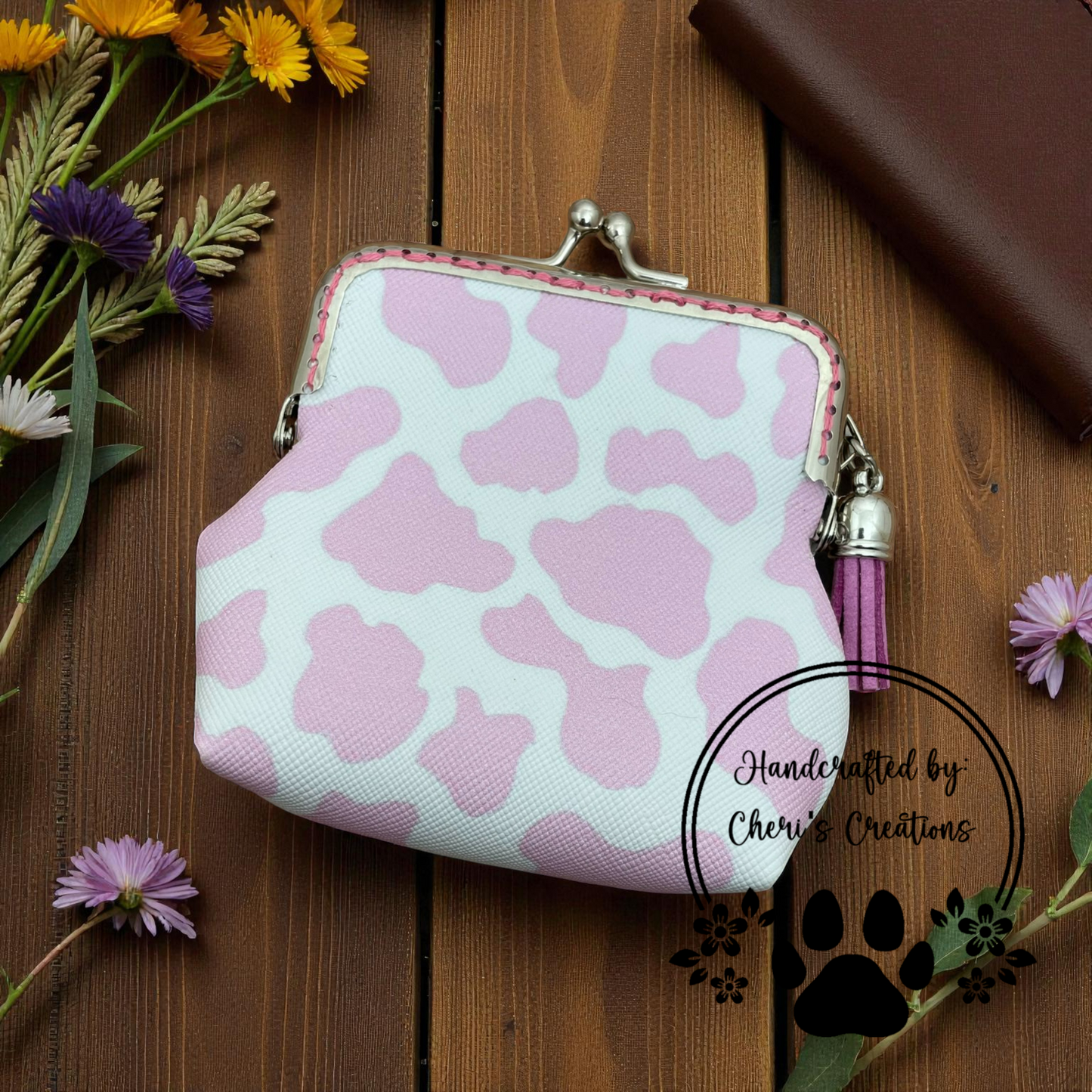 Coin Purse - Pastel Cow Spots Change Purse