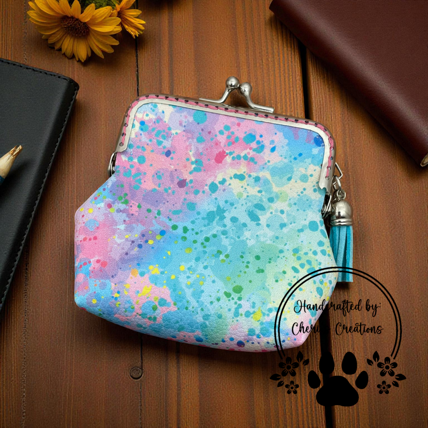 Coin Purse - Pastel Paint Splatter Change Purse