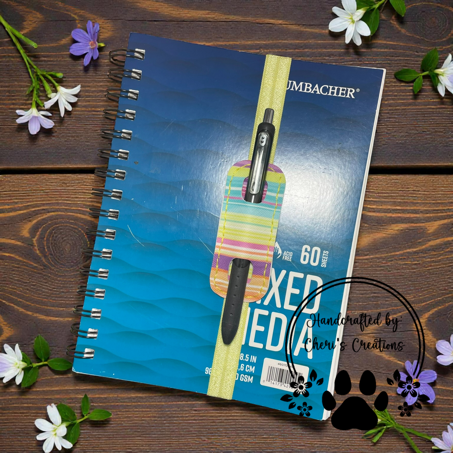 Pen Holder - Pastel Serape Elastic Pen Bookmark