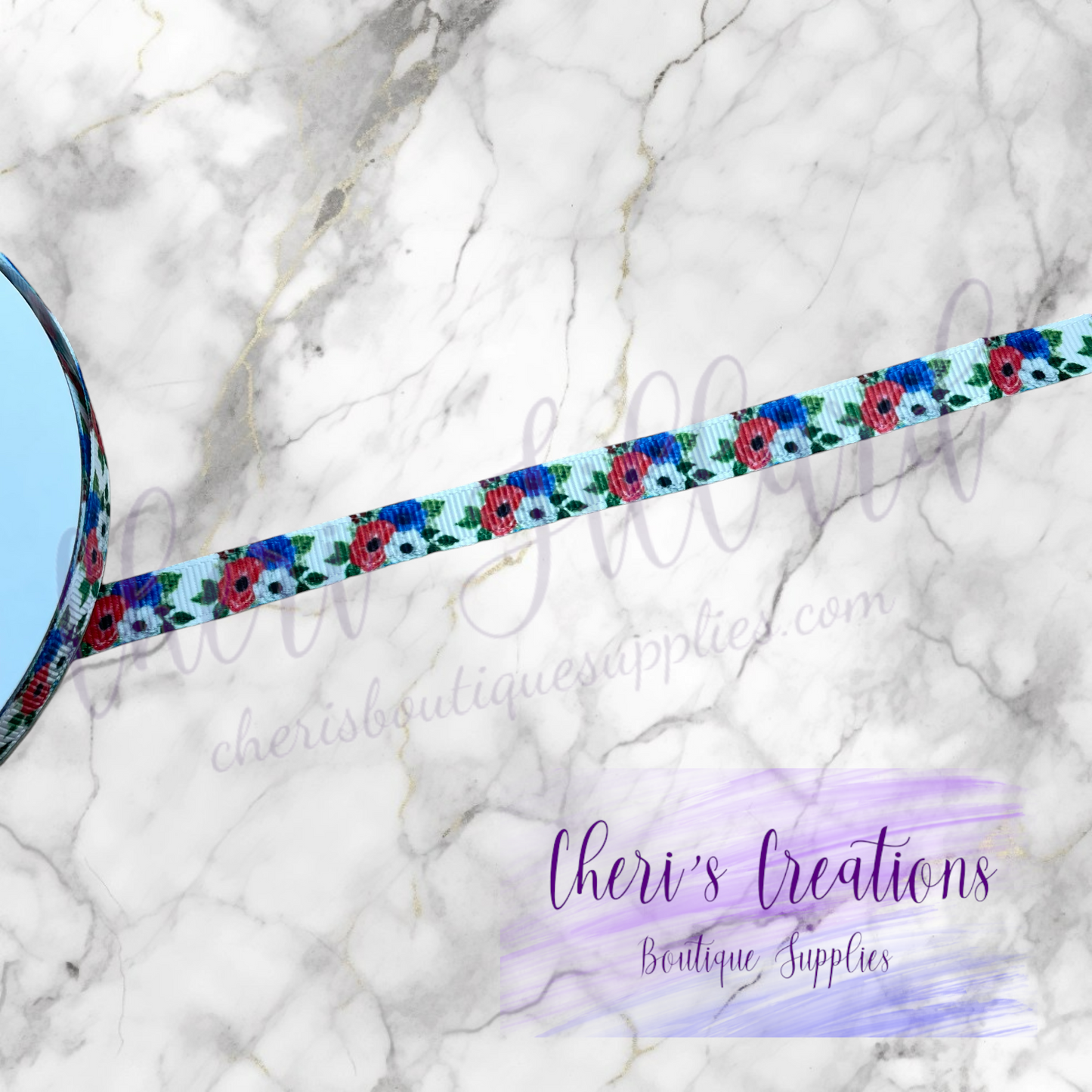 Patriotic Mason Jar Bouquet 3/8" 5/8" 7/8" Grosgrain Ribbon by the Yard