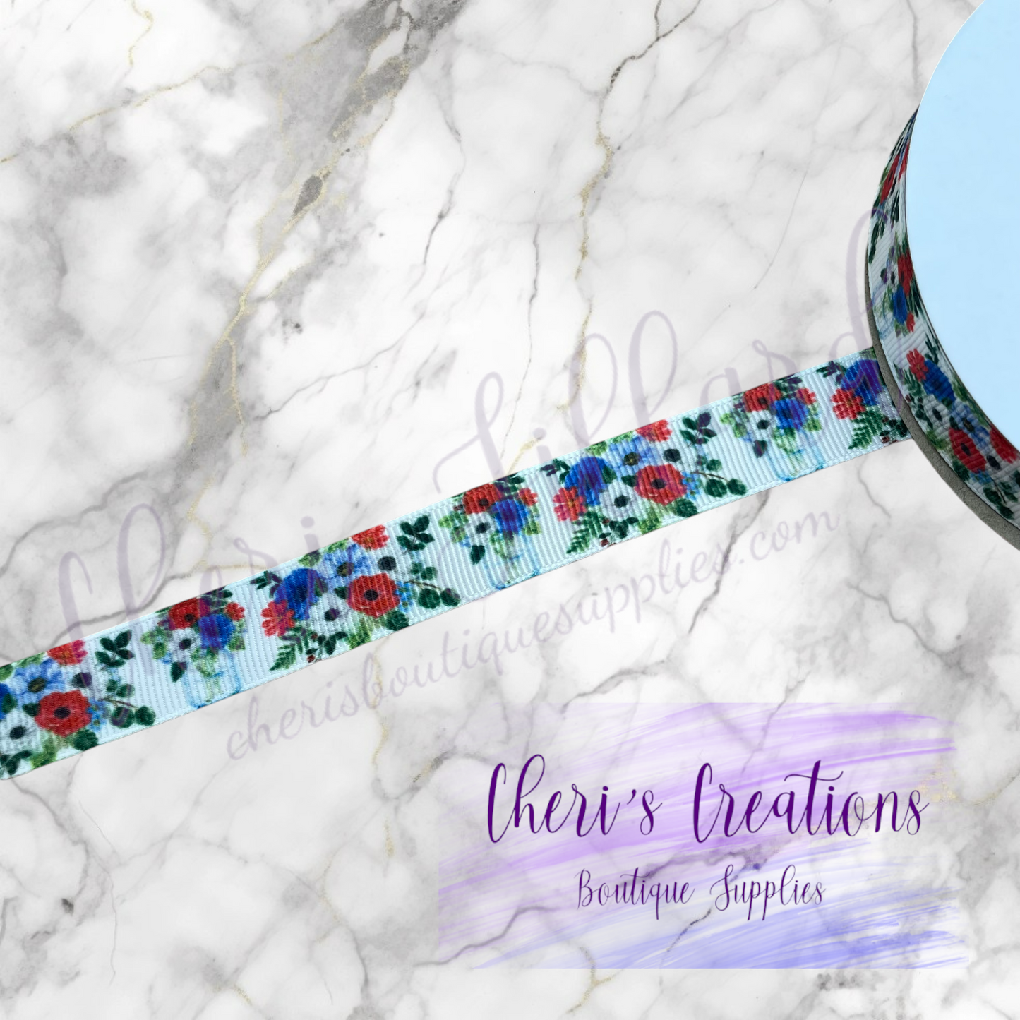 Patriotic Mason Jar Bouquet 3/8" 5/8" 7/8" Grosgrain Ribbon by the Yard