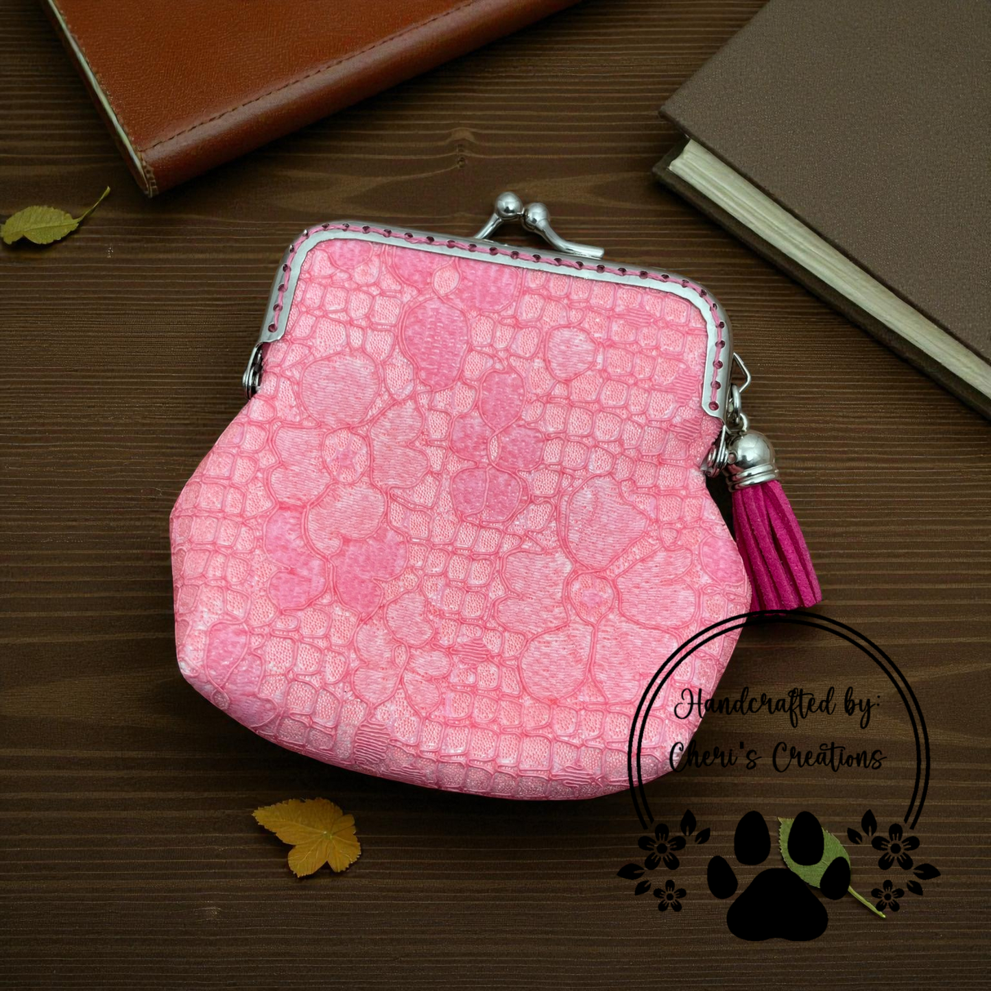 Coin Purse - Pink Lace Change Purse
