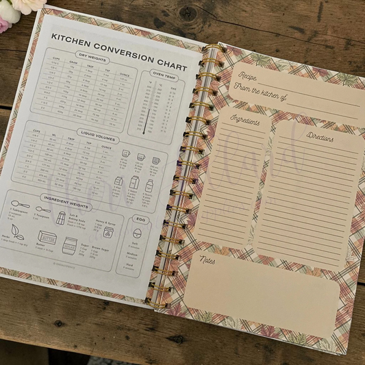 Plaid Fall Leaves Recipe Journal